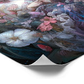 ドリーミーフェアリーガールピンクブルーファンタジーアート ポスター (角)