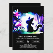 ドリーミーフェイネキャット誕生日 招待状 (正面/裏面)