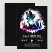 ドリーミーフォレストウルフ誕生日 招待状 (正面/裏面)