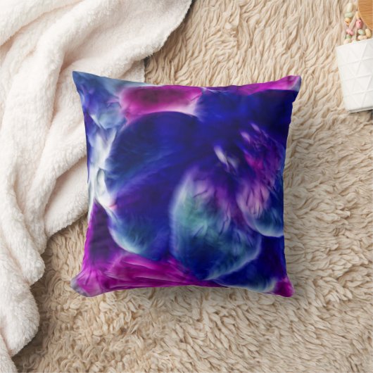 ドリーミーフラクタル抽象芸術フローラ クッション (ブランケット)