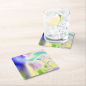 ドリーミーフラワープリント紙コースター スクエアペーパーコースター (インサイチュ)