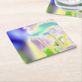 ドリーミーフラワープリント紙コースター スクエアペーパーコースター (アングル)