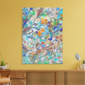 ドリーミーフローラアブストラクション – ヴィンテージボホ自然 キャンバスプリント (インサイチュ (リビング))