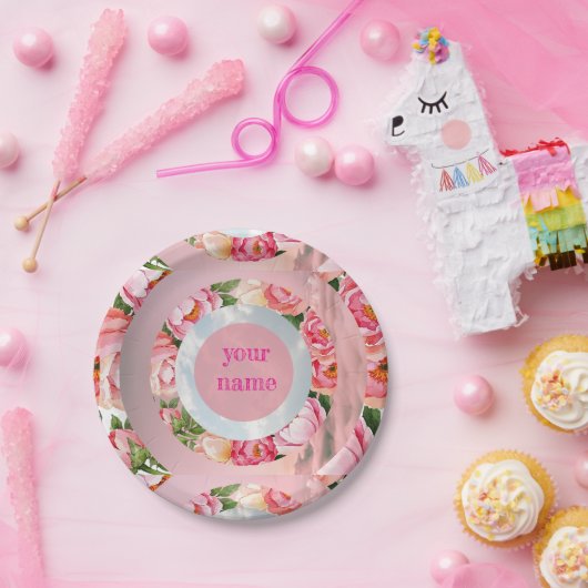 ドリーミーフローラスカイリングや輪 ペーパープレート (パーティー)