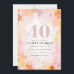 ドリーミーフローラパステル40th誕生日パーティー 招待状<br><div class="desc">この夢祝のフローラ40歳の誕生日の招待とスタイリッシュ、ソフトで優雅なマイルストーン。パステルピン、ラベンダー、オレンジの繊細な水色の開花は、温かく風通しの良い背景に浮き上がり、シックなお祝いに最適なフェミニンtouchを作り出しまお洒落す。庭園のパーティー、ブランチ、またはエレガント夕べの問題に理想的な、このデザインはロマンチックな花模様とタイポグラフィを混モダンぜ合わせる。おカスタマイズ客様のパーティー詳細と一緒にあなたの特別な日のために思い出に残る最初の印象を作成する。複数の紙タイプとサイズで使用でき、ビジョンに合う。</div>