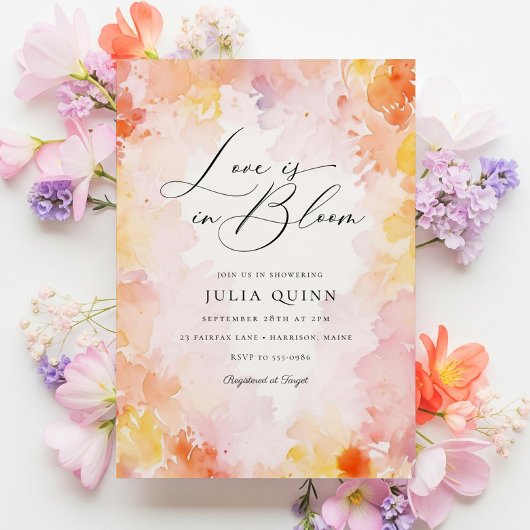 ドリーミーフローララブは開花ブライダルシャワー 招待状