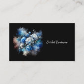 ドリーミーブルーとホワイトローズウォーターカラー 名刺 (正面)