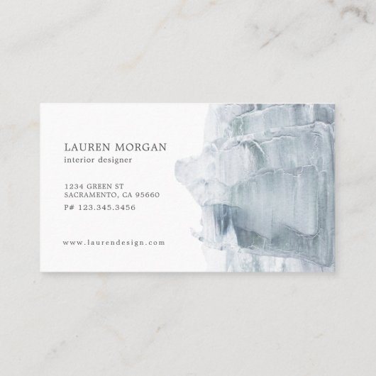 ドリーミーブルーの水彩画絵を描線名刺 名刺 (裏面)
