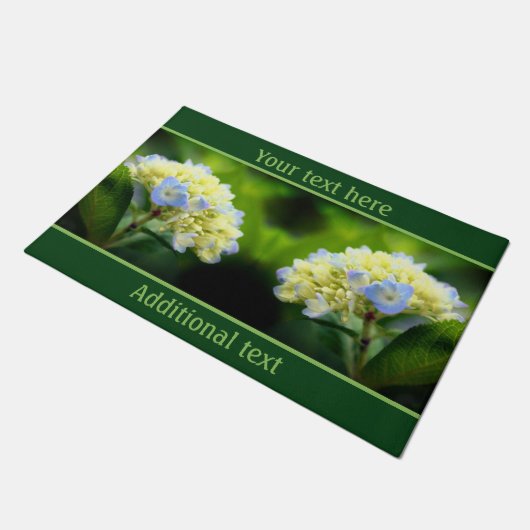 ドリーミーブルーアジサイパーソナライズされた花 ドアマット (アングル)