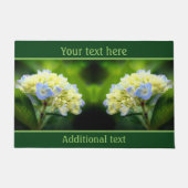 ドリーミーブルーアジサイパーソナライズされた花 ドアマット (正面)