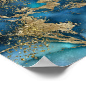 ドリーミーブルーティール（緑がかった色）と金ゴールド ポスター (角)