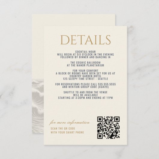 ドリーミーブルーパーム結婚の木 エンクロージャーカード (正面/裏面)