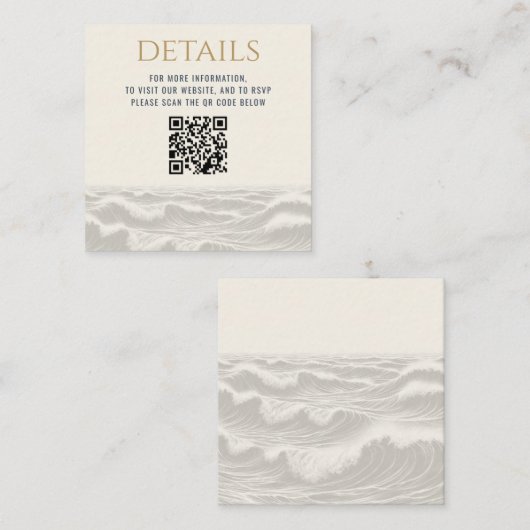 ドリーミーブルーパーム結婚ツリーのQRコード エンクロージャーカード (正面/裏面)