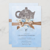 ドリーミーブルーフローラ&ボウブライダルティー 招待状 (正面/裏面)