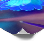 ドリーミーブルー《植物》百日草抽象芸術フラワーアート ポスター (角)