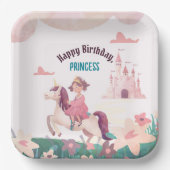 ドリーミープリンセスライディングユニコーンスクエア紙プレート ペーパープレート (正面)