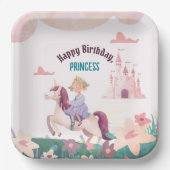 ドリーミープリンセスライディングユニコーンスクエア紙プレート ペーパープレート (正面)