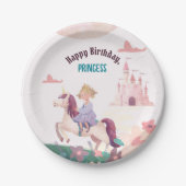 ドリーミープリンセスライディングユニコーン紙プレート ペーパープレート (正面)