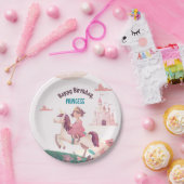 ドリーミープリンセスライディングユニコーン紙プレート ペーパープレート (パーティー)