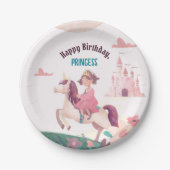 ドリーミープリンセスライディングユニコーン紙プレート ペーパープレート (正面)