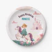 ドリーミープリンセスライディングユニコーン紙プレート ペーパープレート (正面)