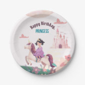 ドリーミープリンセスライディングユニコーン紙プレート ペーパープレート (正面)