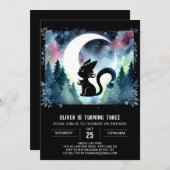 ドリーミープリント可能キャット誕生日 招待状 (正面/裏面)