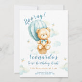 ドリーミーベアバルーン1st誕生日 招待状 (正面)