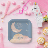 ドリーミーベビーオーバーザムーンベビーシャワー紙プレート ペーパープレート (パーティー)