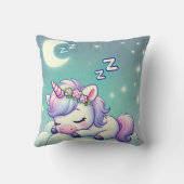 ドリーミーベビーユニコーン – 装飾枕 クッション (裏面)
