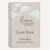 ドリーミーベージュ天国センド性別リビールゲストブックを送信 ノートブック (正面)
