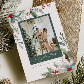 ドリーミーホリデーウォーターカラーフローラクリスマスカード シーズンカード