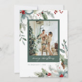 ドリーミーホリデーウォーターカラーフローラクリスマスカード シーズンカード (正面)