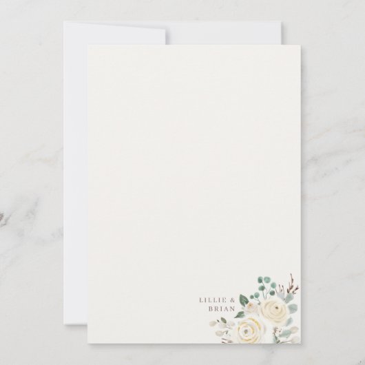 ドリーミーホワイトウィンターフローラブライダルブランチ招待状 セーブザデート (裏面)