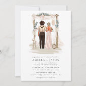 ドリーミーボヘミアンビーチカップル結婚式招待状 招待状 (正面)