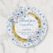 ドリーミーボヘミアンライトブルー金ゴールド結婚ズギフトラベル フェイバータグ (正面)