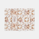 ドリーミーボホーハイランドカウズ子供部屋 フリースブランケット (正面(横))