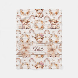 ドリーミーボホーハイランドカウズ子供部屋 フリースブランケット