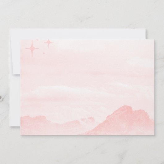 ドリーミーマウンテンウォーターカラー空白のサンキューカード サンキューカード (裏面)