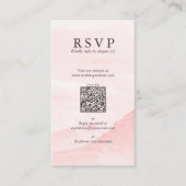 ドリーミーマウンテンウォーター結婚カラーのQR RSVP エンクロージャーカード (正面)
