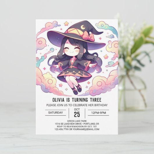 ドリーミーマジカルウィザード誕生日 招待状 (スタンド正面)
