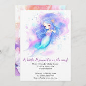 ドリーミーマーメイドベビーシャワーお祝い 招待状 (正面/裏面)