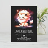 ドリーミーミニマリストライオン誕生日 招待状 (スタンド正面)
