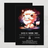 ドリーミーミニマリストライオン誕生日 招待状 (正面/裏面)