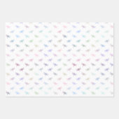 ドリーミーミントアクアパープルピンクドラゴンフライ ラッピングペーパーシート (正面)