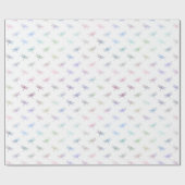 ドリーミーミントアクアパープルピンクドラゴンフライ ラッピングペーパー (フラット)