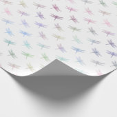 ドリーミーミントアクアパープルピンクドラゴンフライ ラッピングペーパー (角)