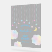 ドリーミームーン&スターズニュートラルベビーシャワーへようこそ アクリルサイン (傾斜)