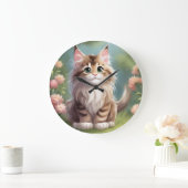 ドリーミーメインクーン ラージ壁時計 (ホーム)