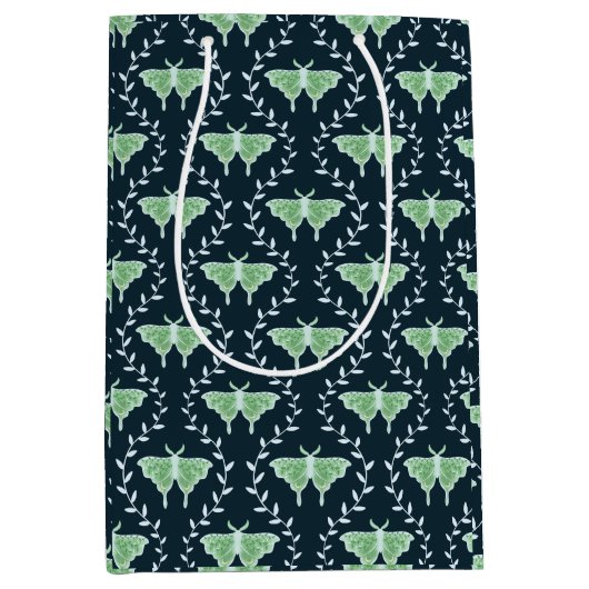 ドリーミーモス&つる植物 – 中お洒落抱き枕 ミディアムペーパーバッグ (正面)